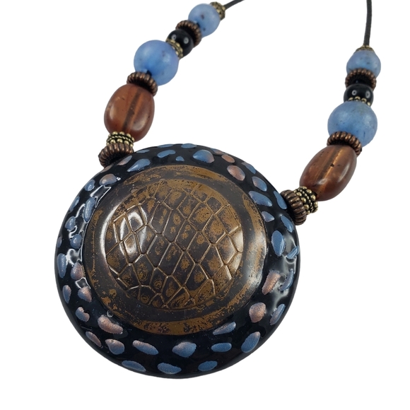 Chico's Jewelry - Vintage Chico's necklace - ornate chunky pendant - boho necklace